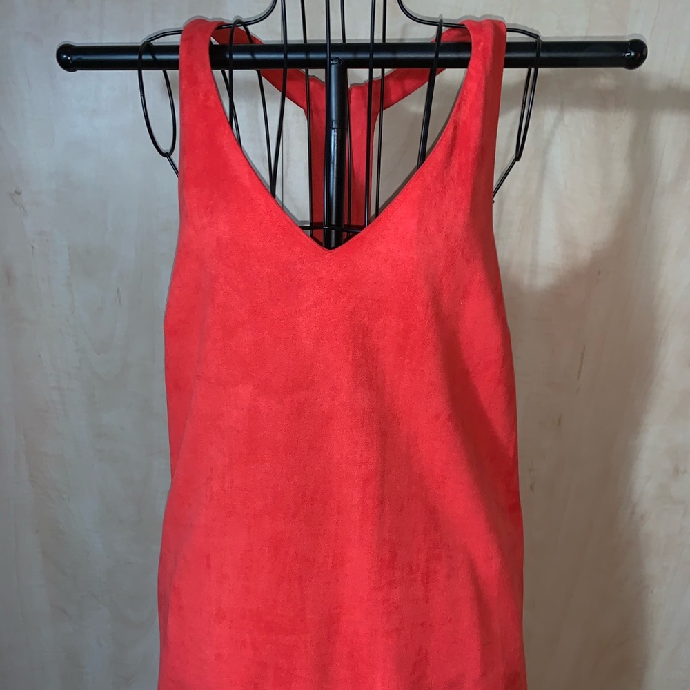 Faux suede tank dress